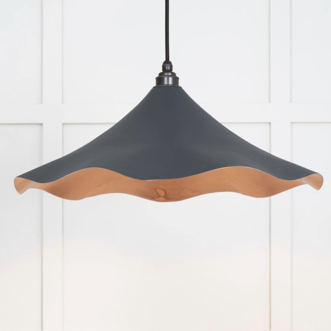 From the Anvil Smooth Copper Flora Pendant in Soot 49729SSO