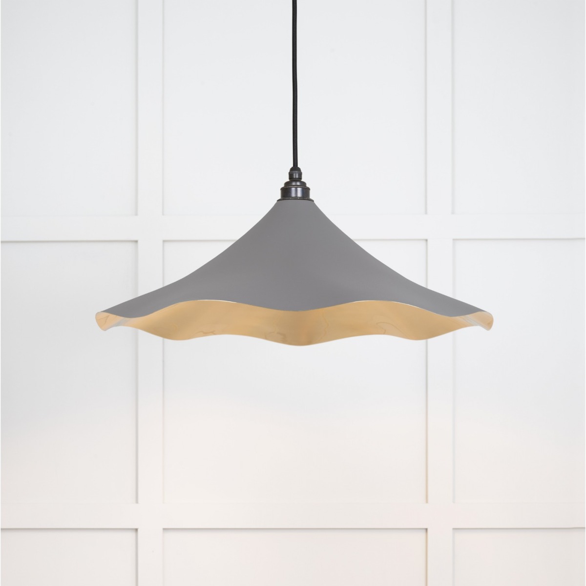 From the Anvil Smooth Brass Flora Pendant in Bluff 49731SBL