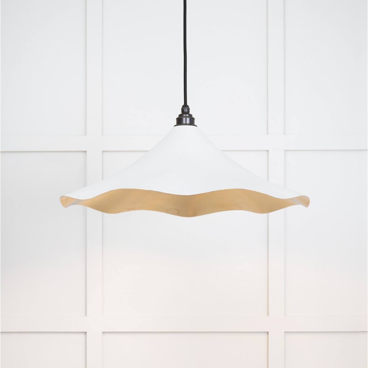 From the Anvil Smooth Brass Flora Pendant in Flock 49731SF