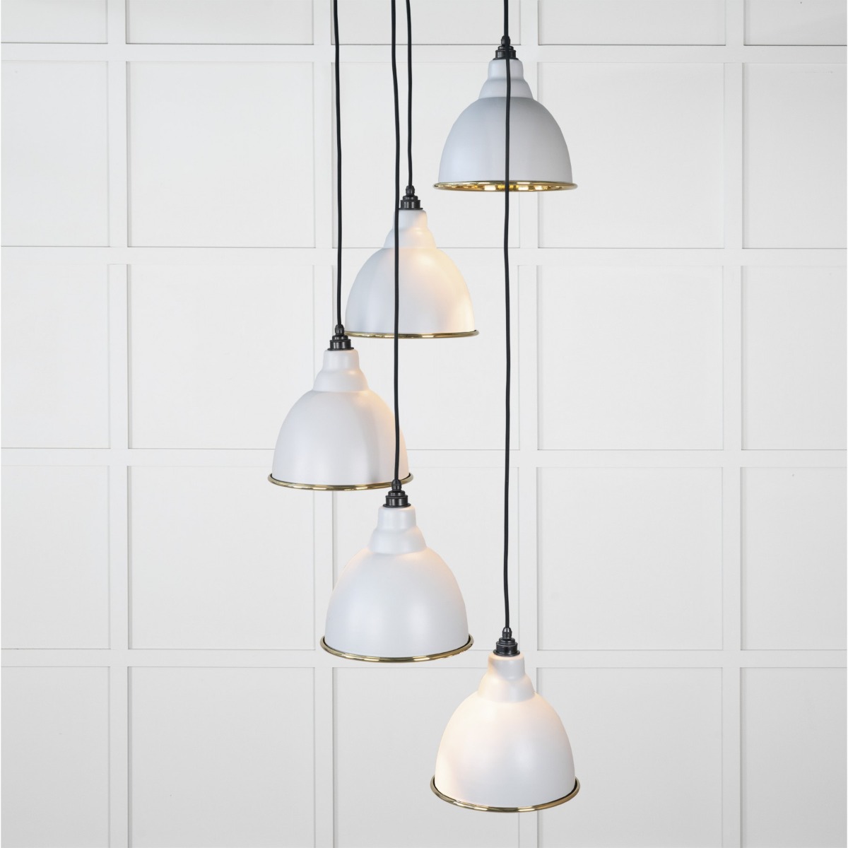From the Anvil Smooth Brass Brindley Cluster Pendant in Birch 49738SBI