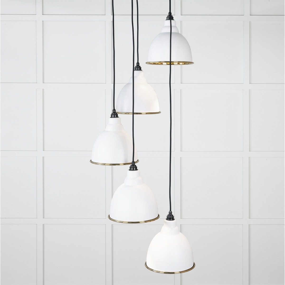 From the Anvil Smooth Brass Brindley Cluster Pendant in Flock 49738SF