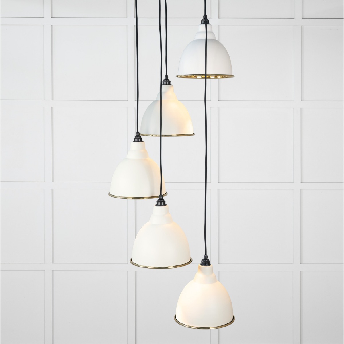 From the Anvil Smooth Brass Brindley Cluster Pendant in Teasel 49738STE