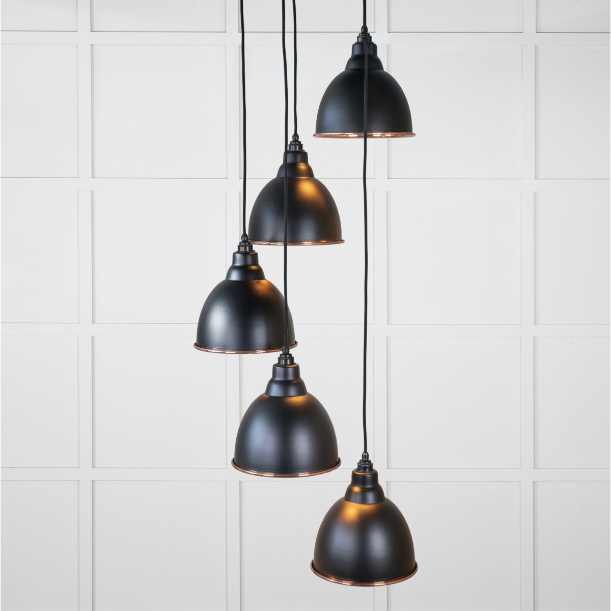 From the Anvil Hammered Copper Brindley Cluster Pendant in Elan Black 49739SEB