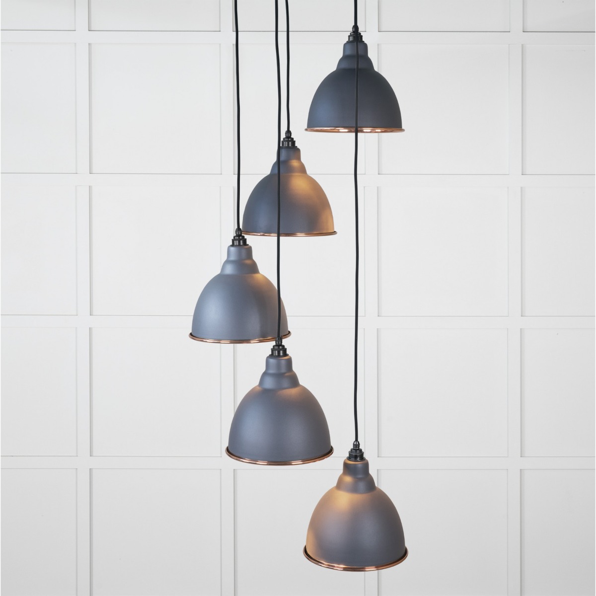 From the Anvil Hammered Copper Brindley Cluster Pendant in Slate 49739SSL