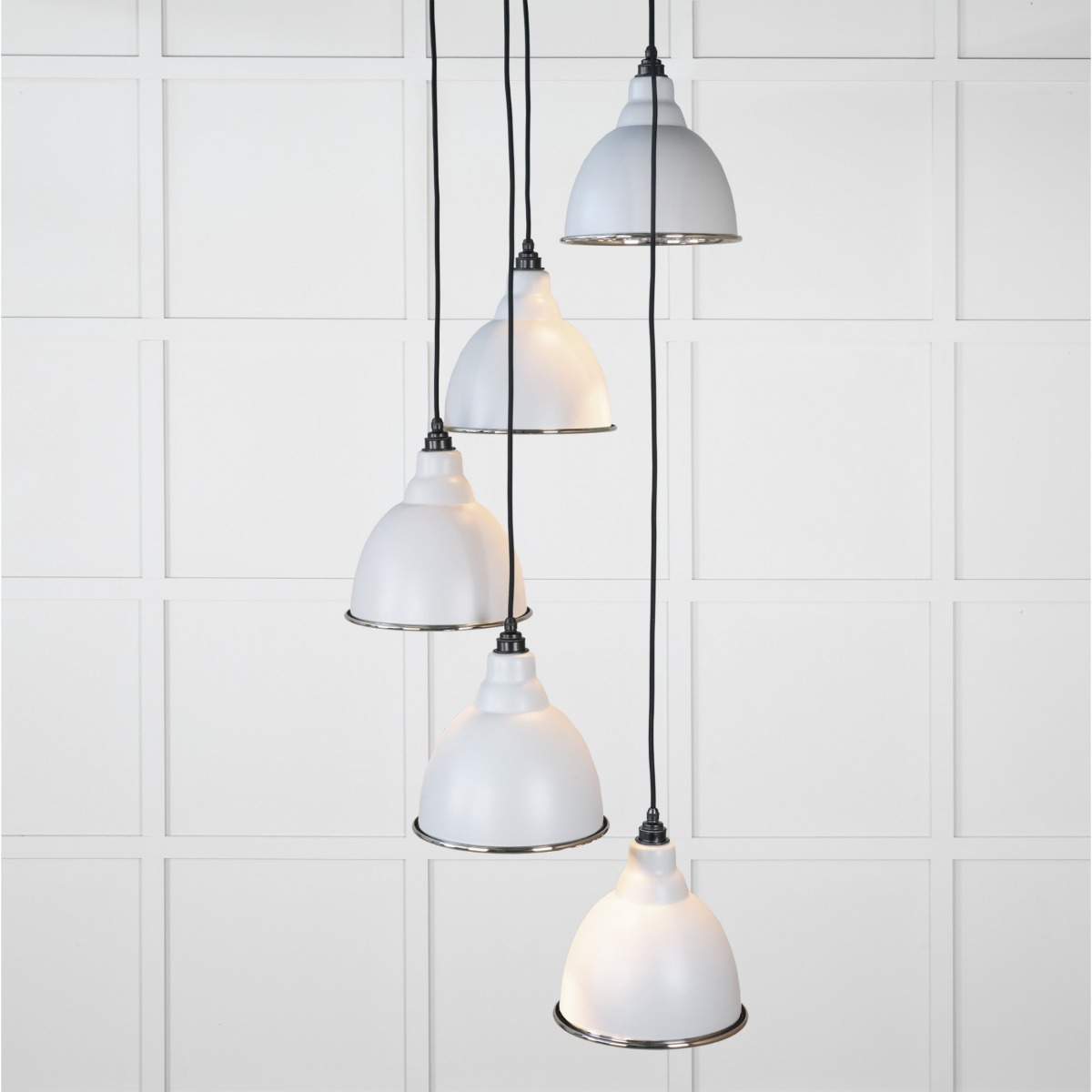 From the Anvil Hammered Nickel Brindley Cluster Pendant in Birch 49740SBI