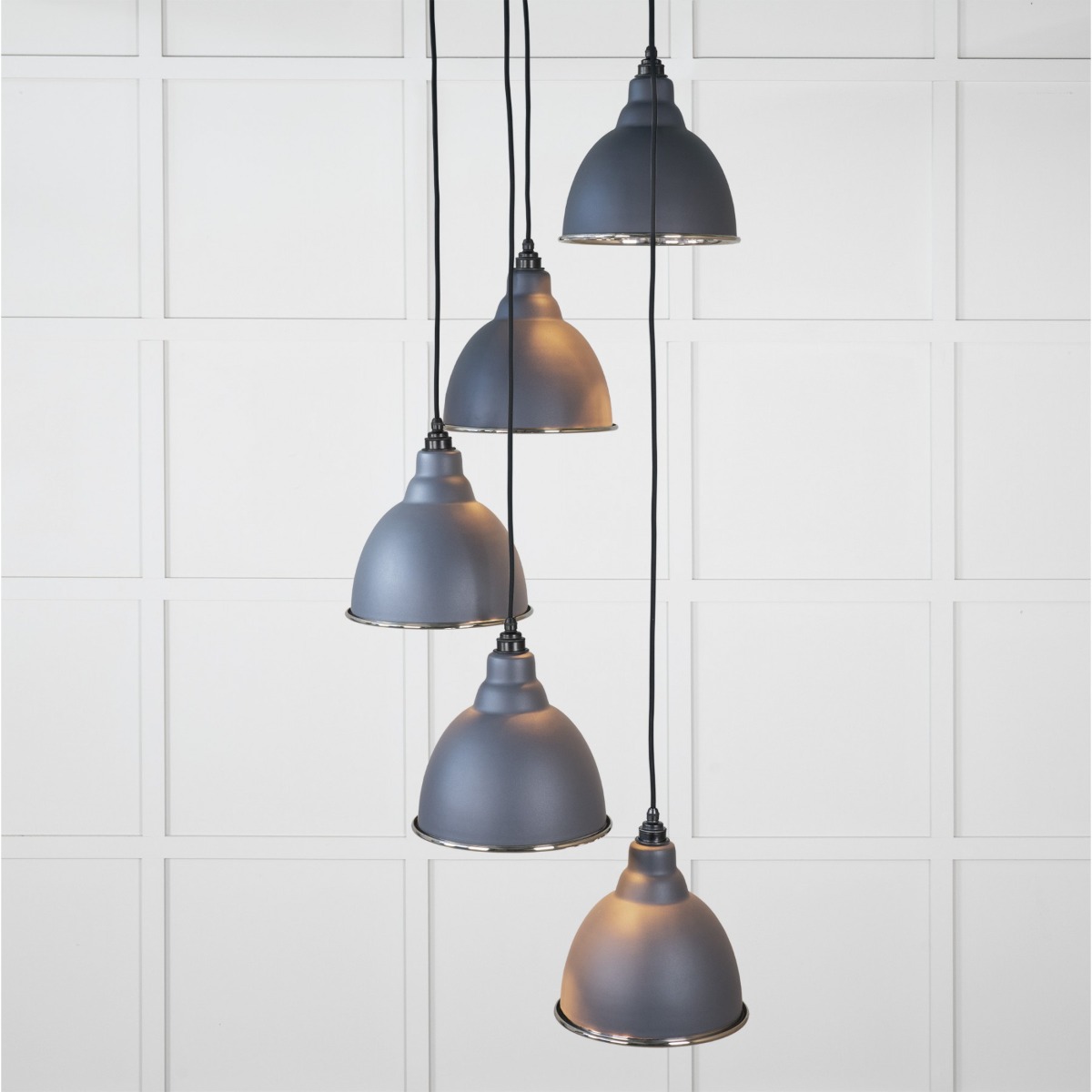 From the Anvil Hammered Nickel Brindley Cluster Pendant in Slate 49740SSL