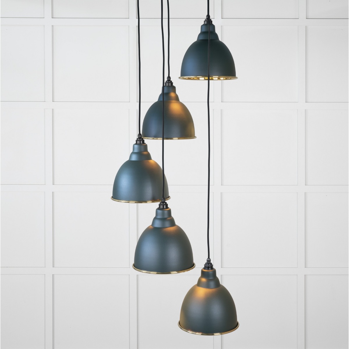 From the Anvil Hammered Brass Brindley Cluster Pendant in Dingle 49741SDI