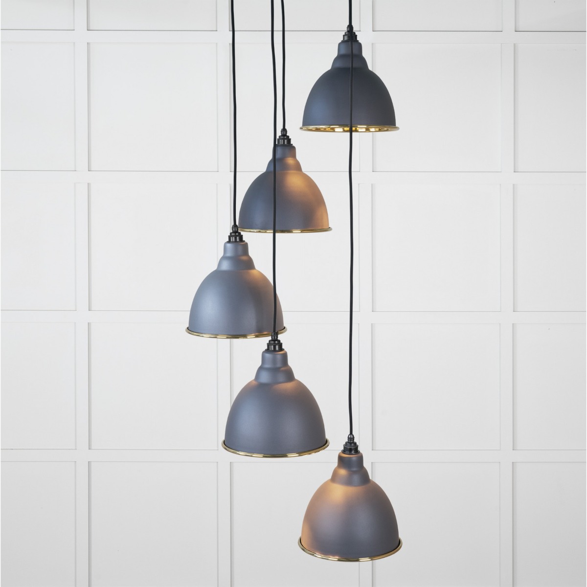 From the Anvil Hammered Brass Brindley Cluster Pendant in Slate 49741SSL