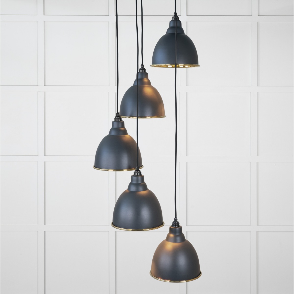 From the Anvil Hammered Brass Brindley Cluster Pendant in Soot 49741SSO