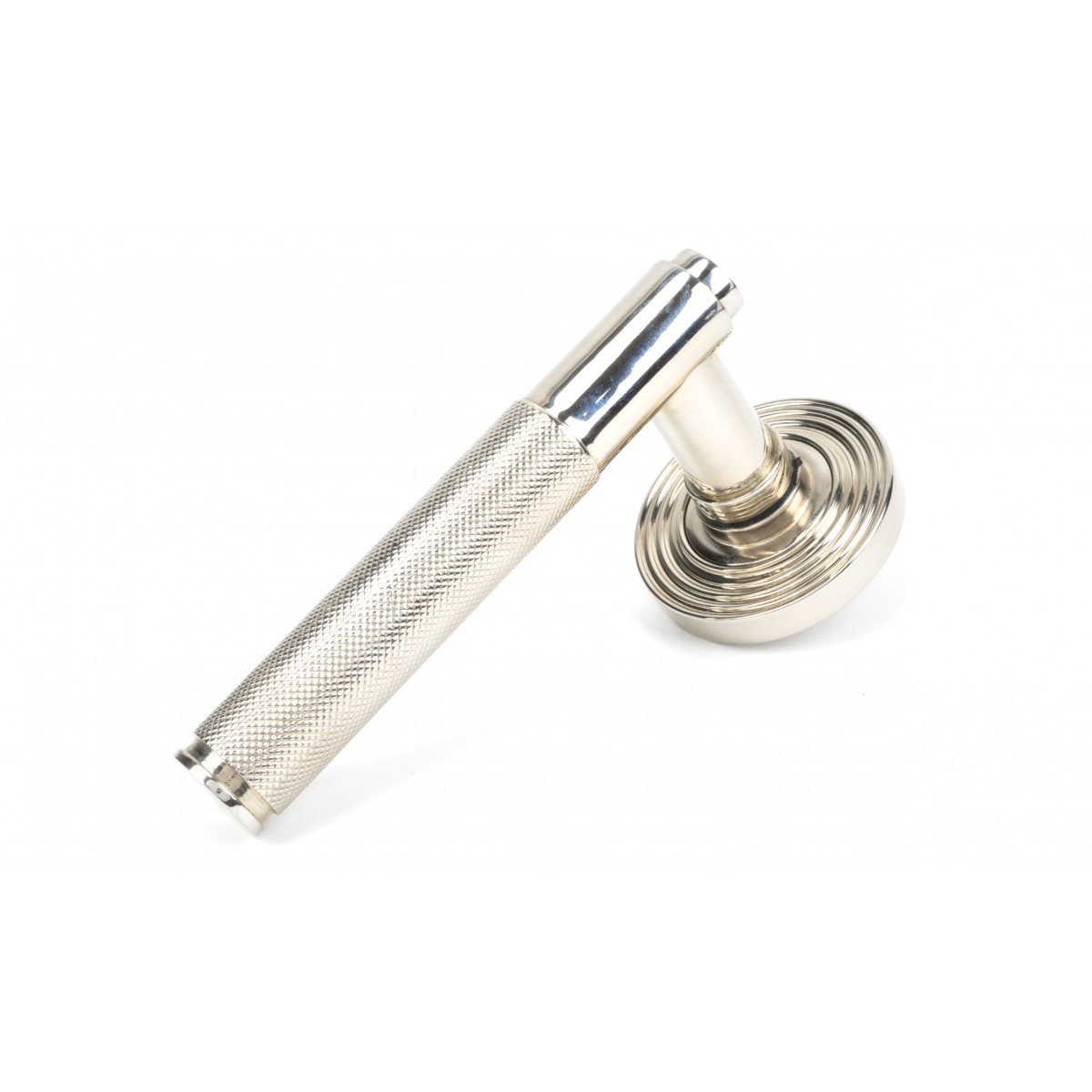 From The Anvil 50003 Polished Nickel Brompton Lever on Rose Set (Beehive) - Unsprung Polished Nickel