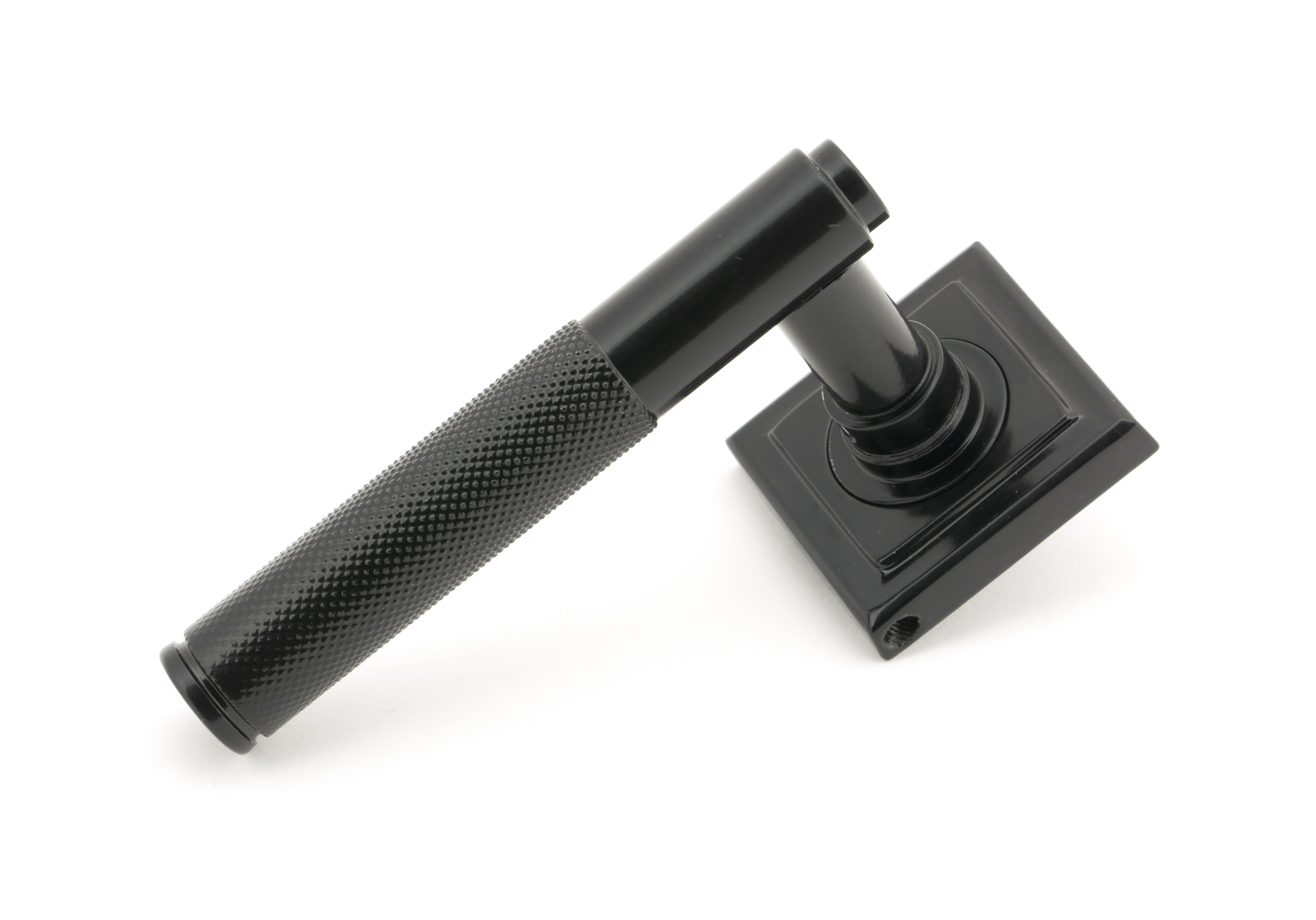From The Anvil 50008 Black Brompton Lever on Rose Set (Square Rose) - Unsprung