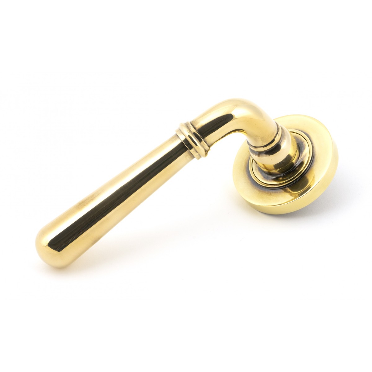 From The Anvil 50017 Aged Brass Newbury Lever on Rose Set (Plain) - Unsprung Aged Brass