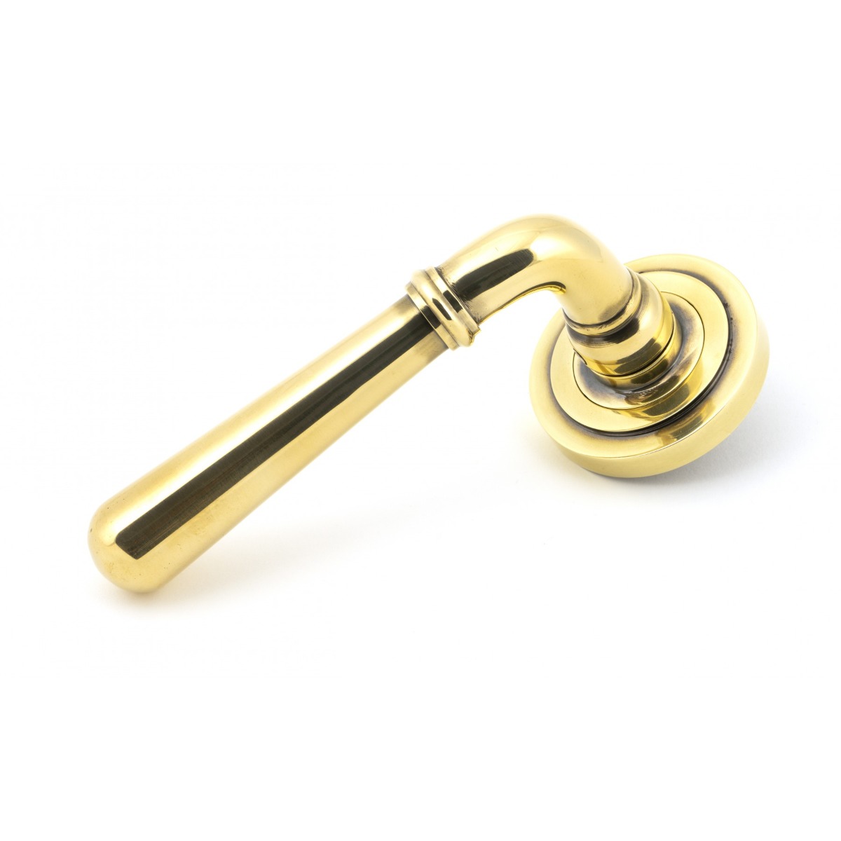 From The Anvil 50018 Aged Brass Newbury Lever on Rose Set (Art Deco) - Unsprung Aged Brass