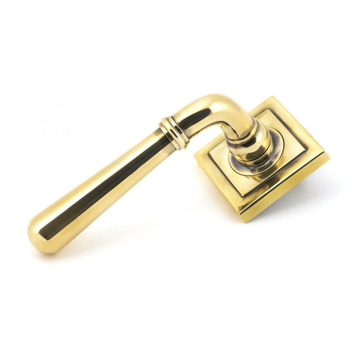 From The Anvil 50020 Aged Brass Newbury Lever on Rose Set (Square) - Unsprung Aged Brass