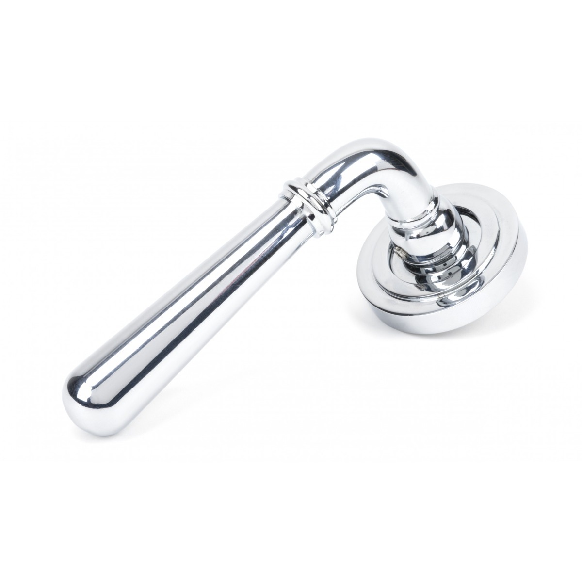 From The Anvil 50022 Polished Chrome Newbury Lever on Rose Set (Art Deco) - Unsprung Polished Chrome
