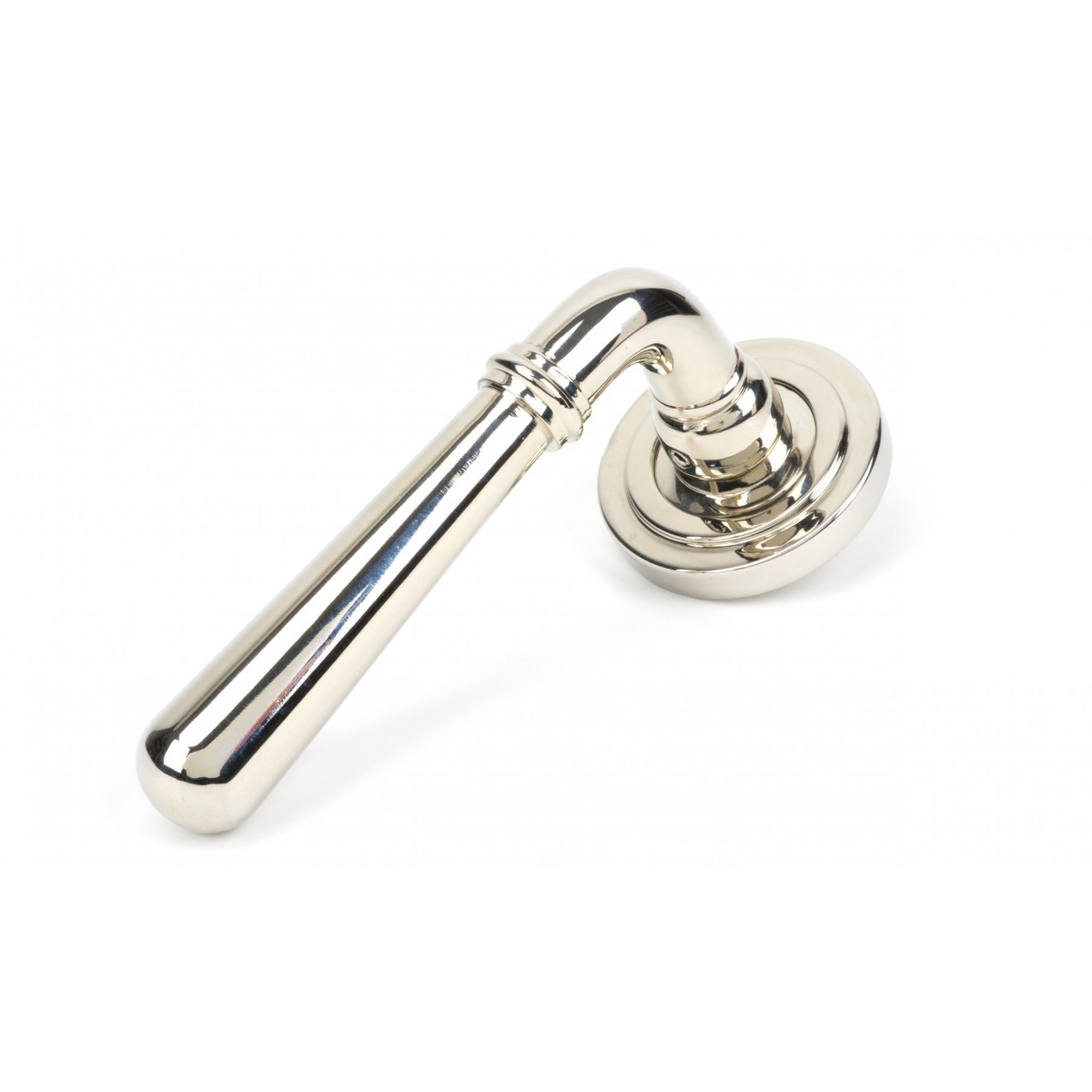 From The Anvil 50026 Polished Nickel Newbury Lever on Rose Set (Art Deco) - Unsprung Polished Nickel