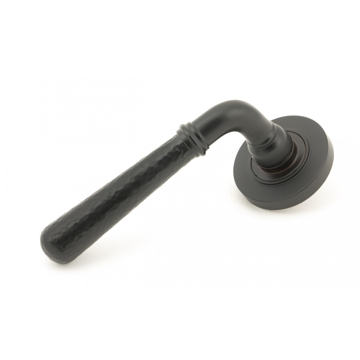 From The Anvil 50049 Aged Bronze Hammered Newbury Lever on Rose Set (Plain) - Unsprung Aged Bronze