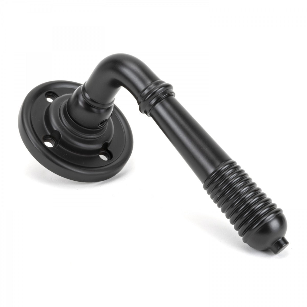 From The Anvil 50089 Aged Bronze Reeded Lever on Rose Set - Unsprung Aged Bronze