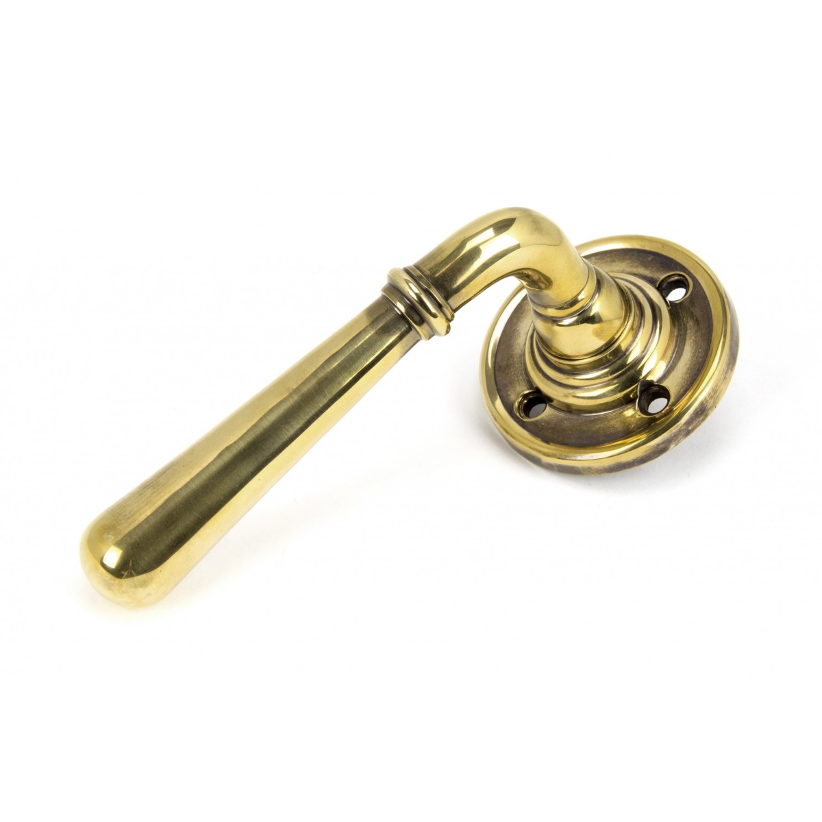 From The Anvil 50091 Aged Brass Newbury Lever on Rose Set - Unsprung Aged Brass