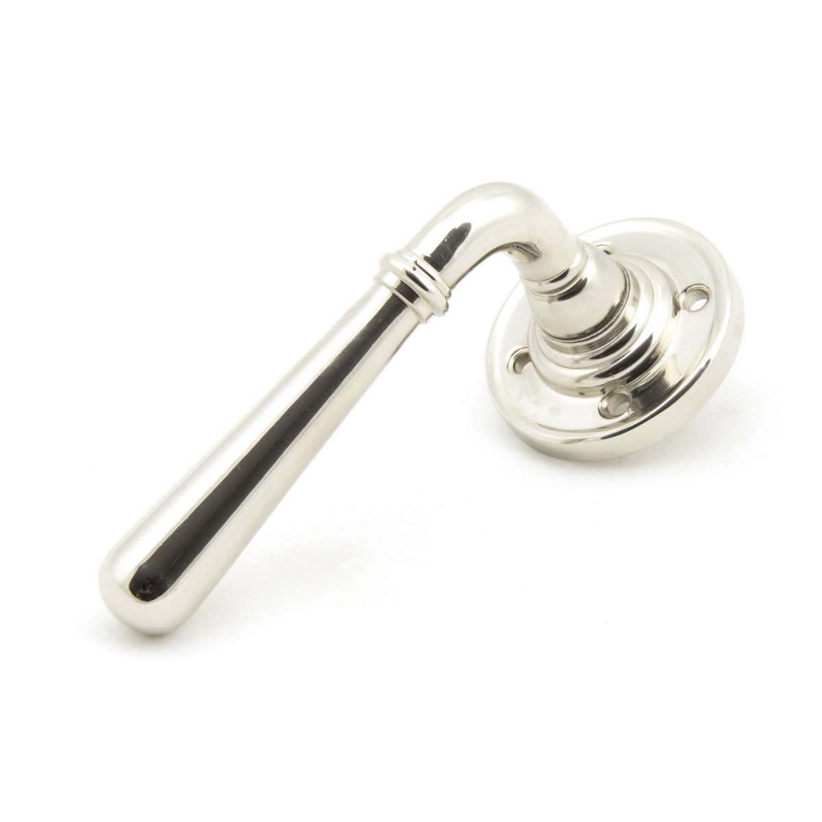 From The Anvil 50092 Polished Nickel Newbury Lever on Rose Set - Unsprung Polished Nickel