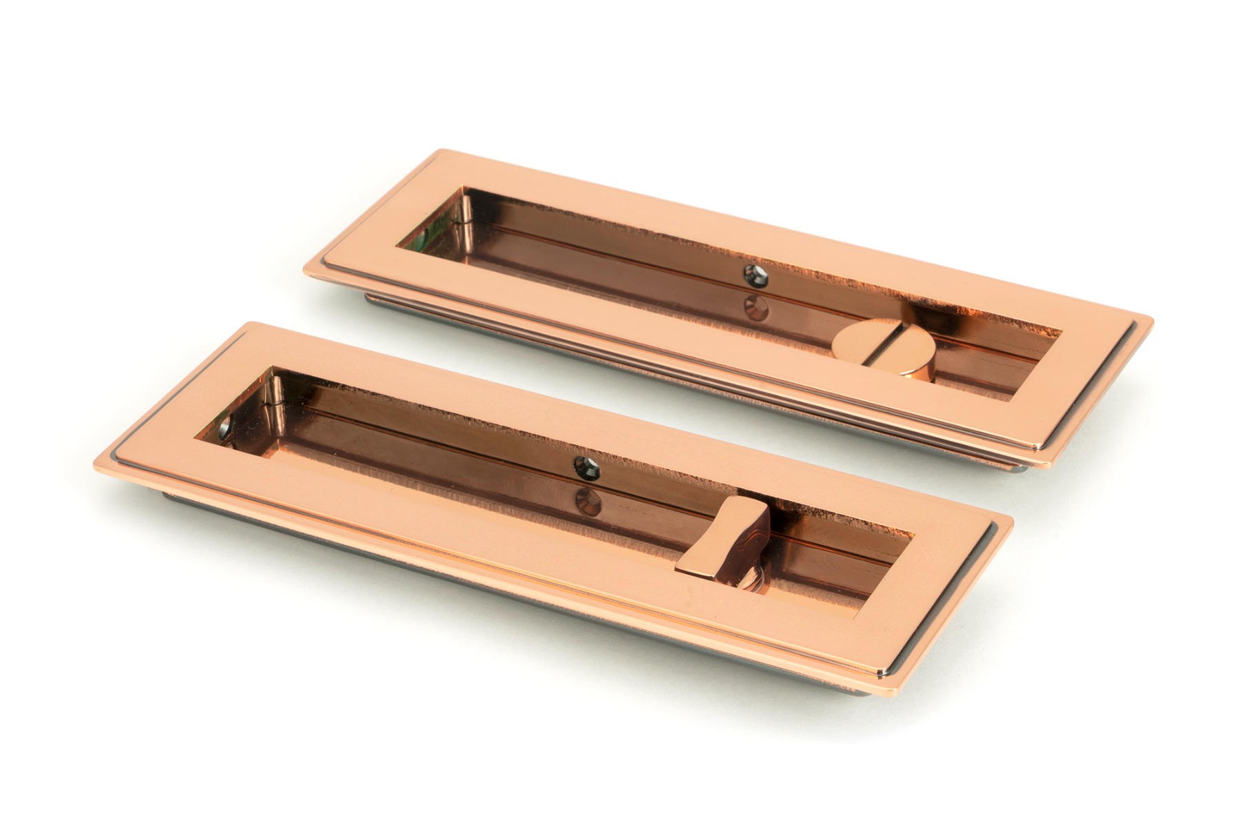 From The Anvil 50138 Polished Bronze 175mm Art Deco Rectangular Pull -Privacy Set Polished Bronze