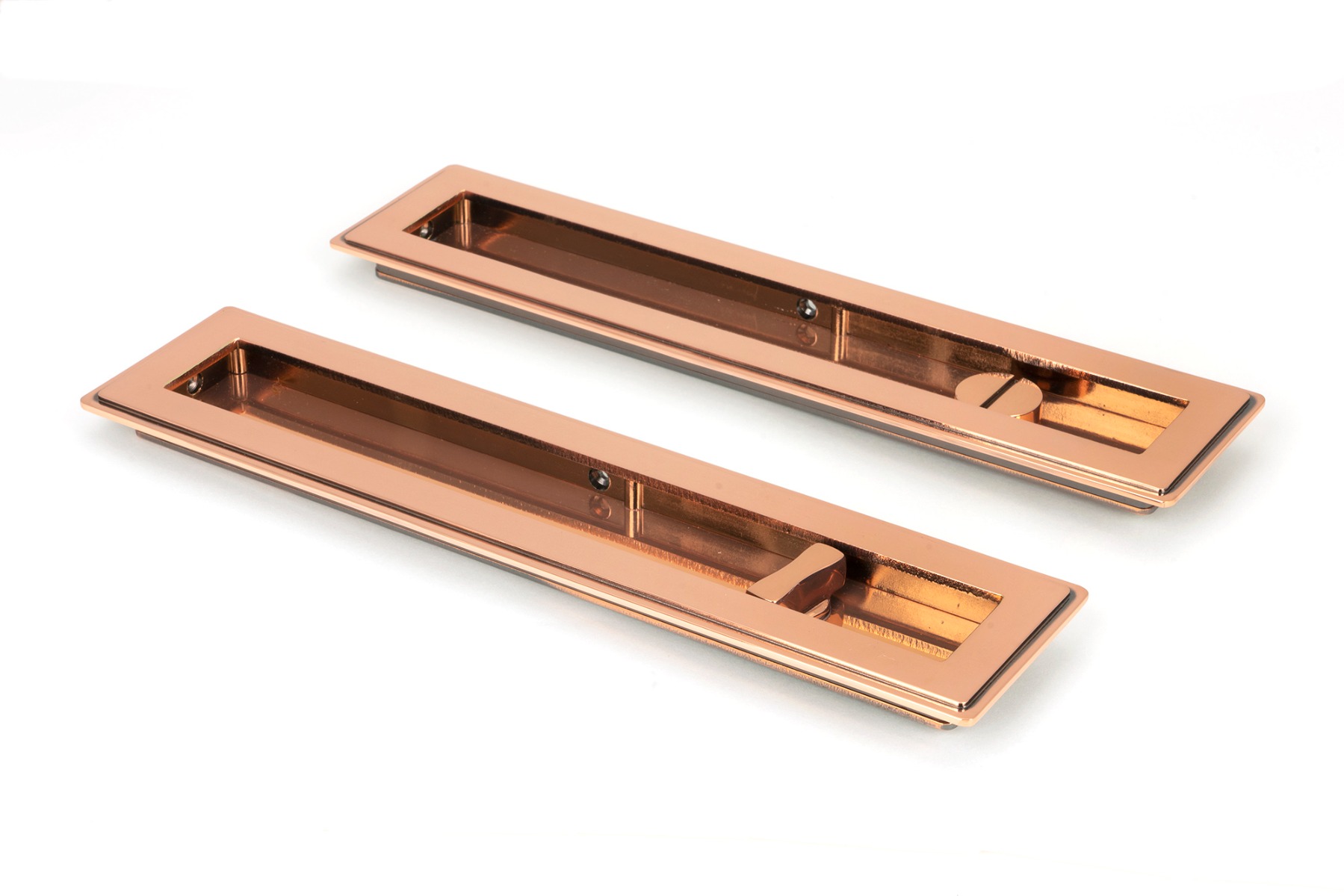 From The Anvil 50139 Polished Bronze 250mm Art Deco Rectangular Pull -Privacy Set Polished Bronze