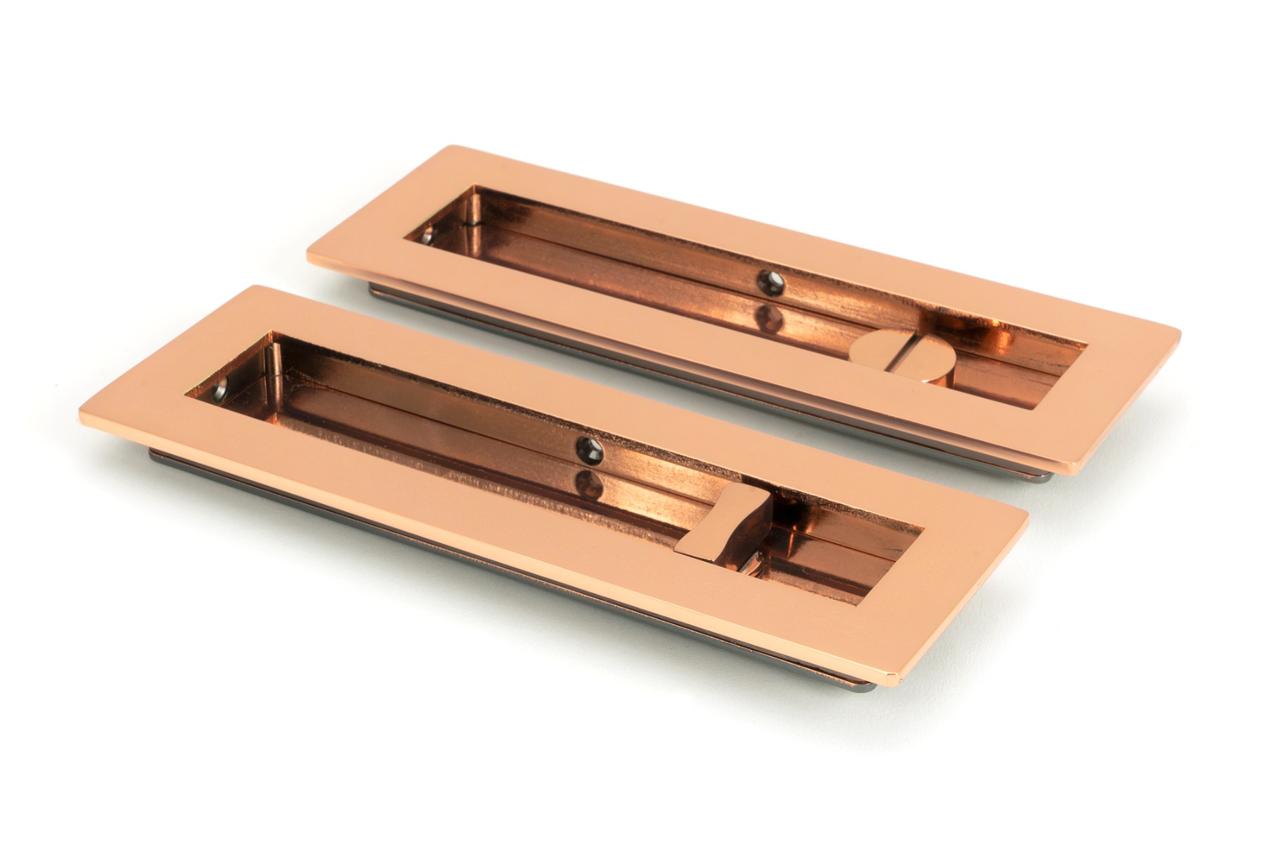 From The Anvil 50140 Polished Bronze 175mm Plain Rectangular Pull - Privacy Set Polished Bronze