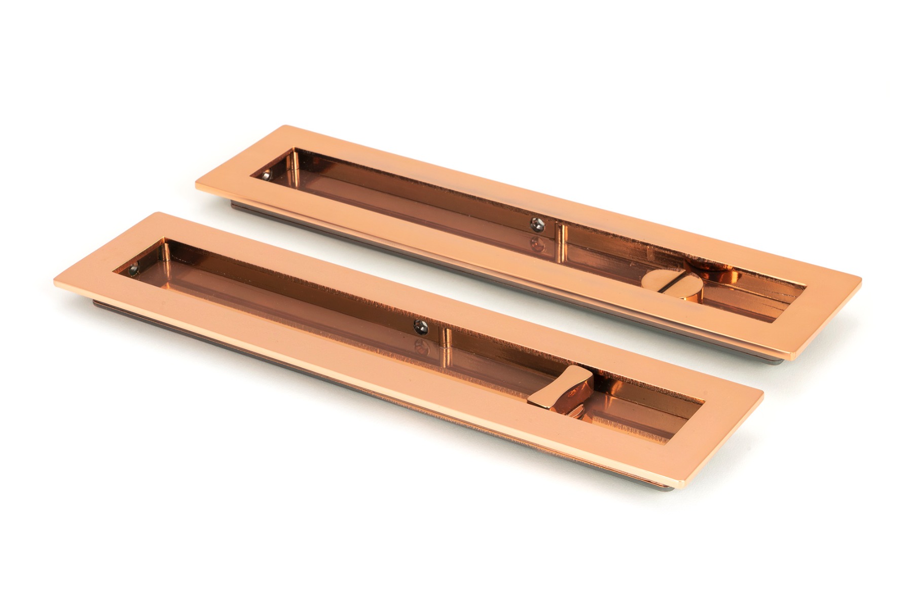 From The Anvil 50141 Polished Bronze 250mm Plain Rectangular Pull - Privacy Set Polished Bronze