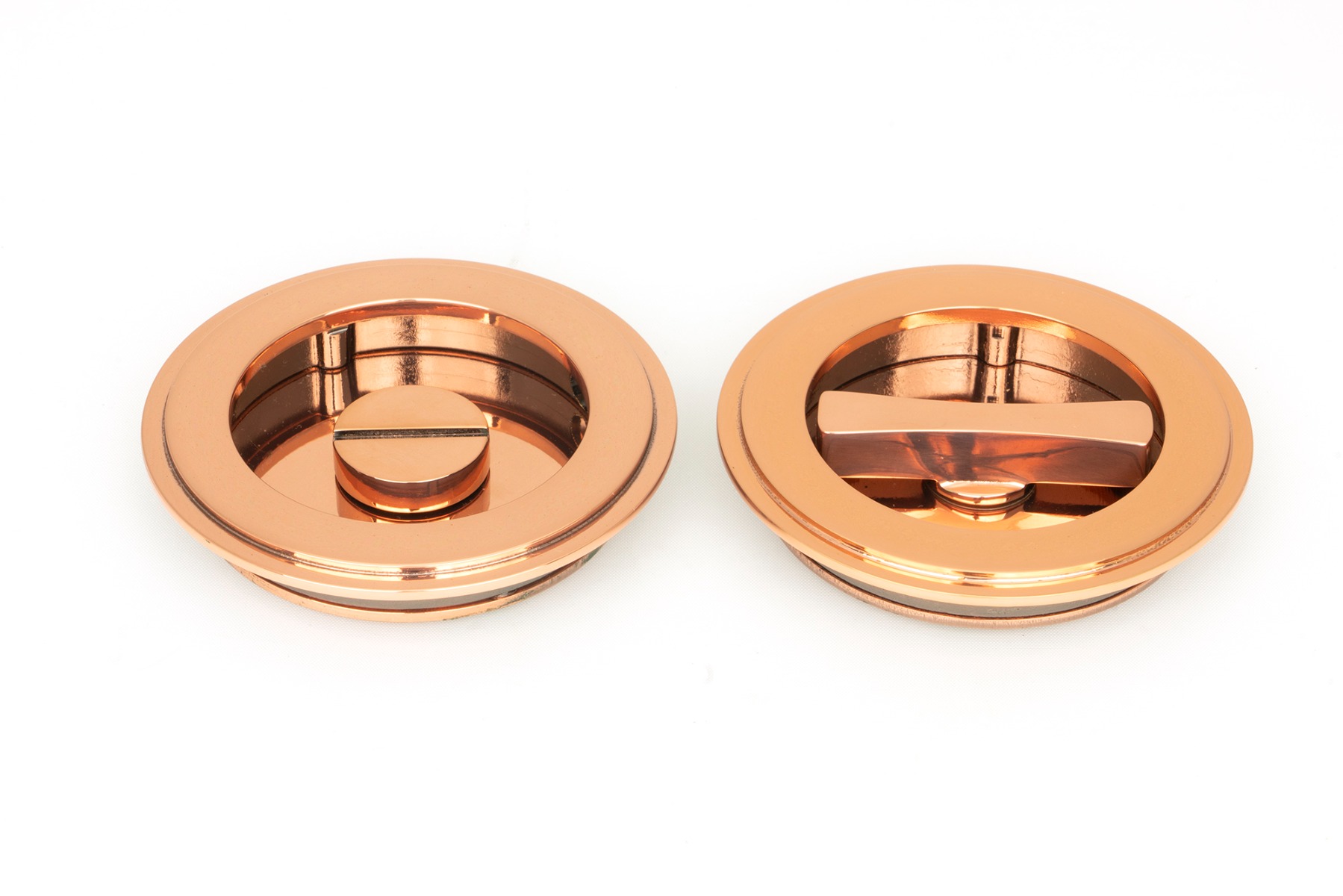 From The Anvil 50147 Polished Bronze 75mm Art Deco Round Pull - Privacy Set Polished Bronze