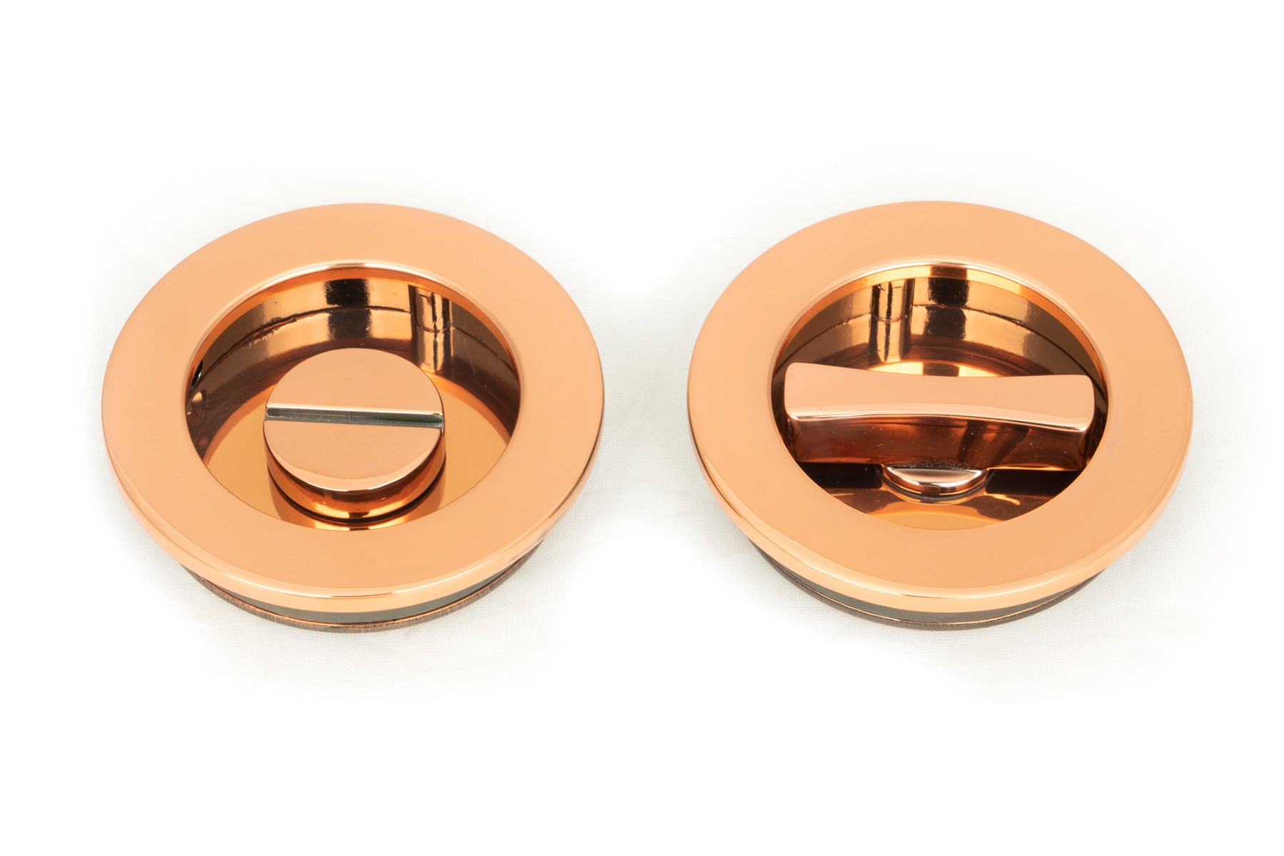 From The Anvil 50148 Polished Bronze 60mm Plain Round Pull - Privacy Set Polished Bronze