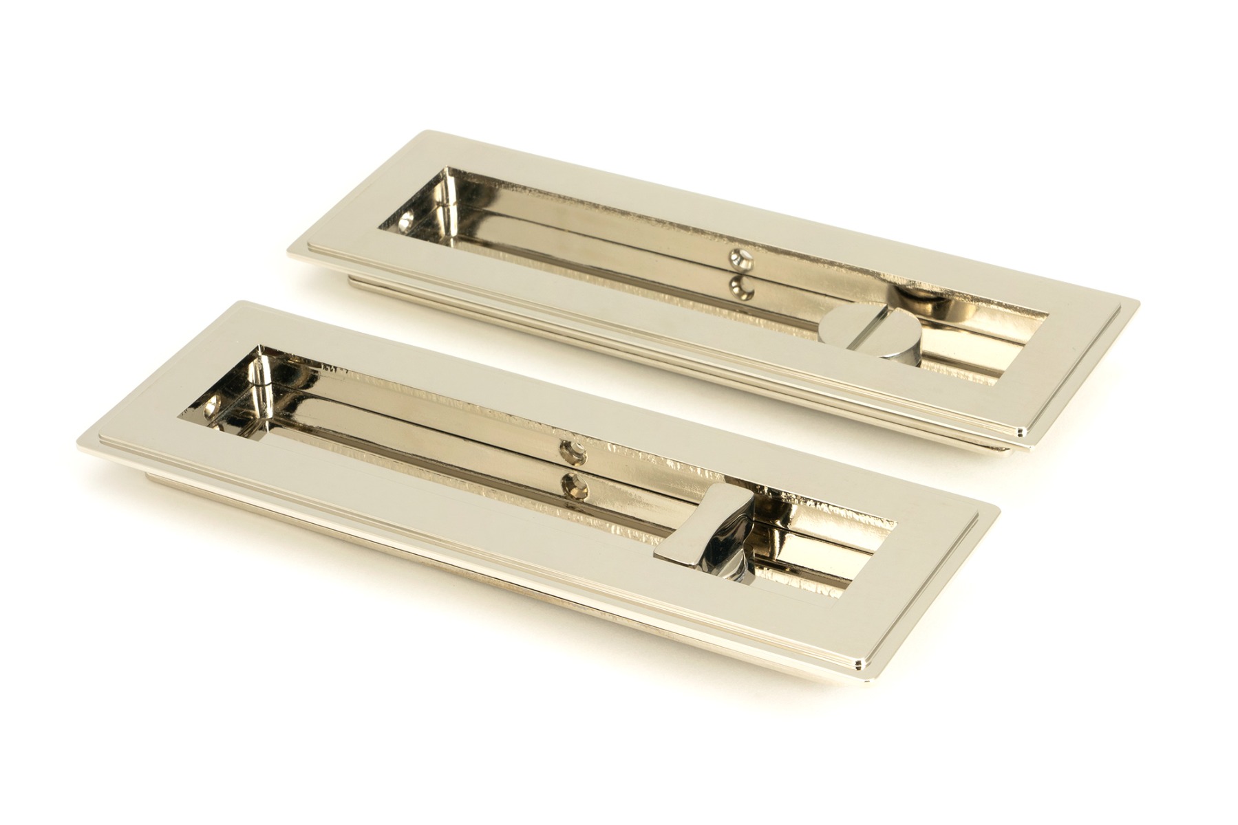 From The Anvil 50156 Polished Nickel 175mm Art Deco Rectangular Pull -Privacy Set Polished Nickel