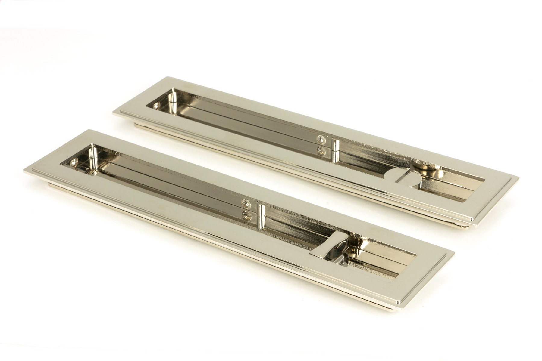 From The Anvil 50157 Polished Nickel 250mm Art Deco Rectangular Pull -Privacy Set Polished Nickel