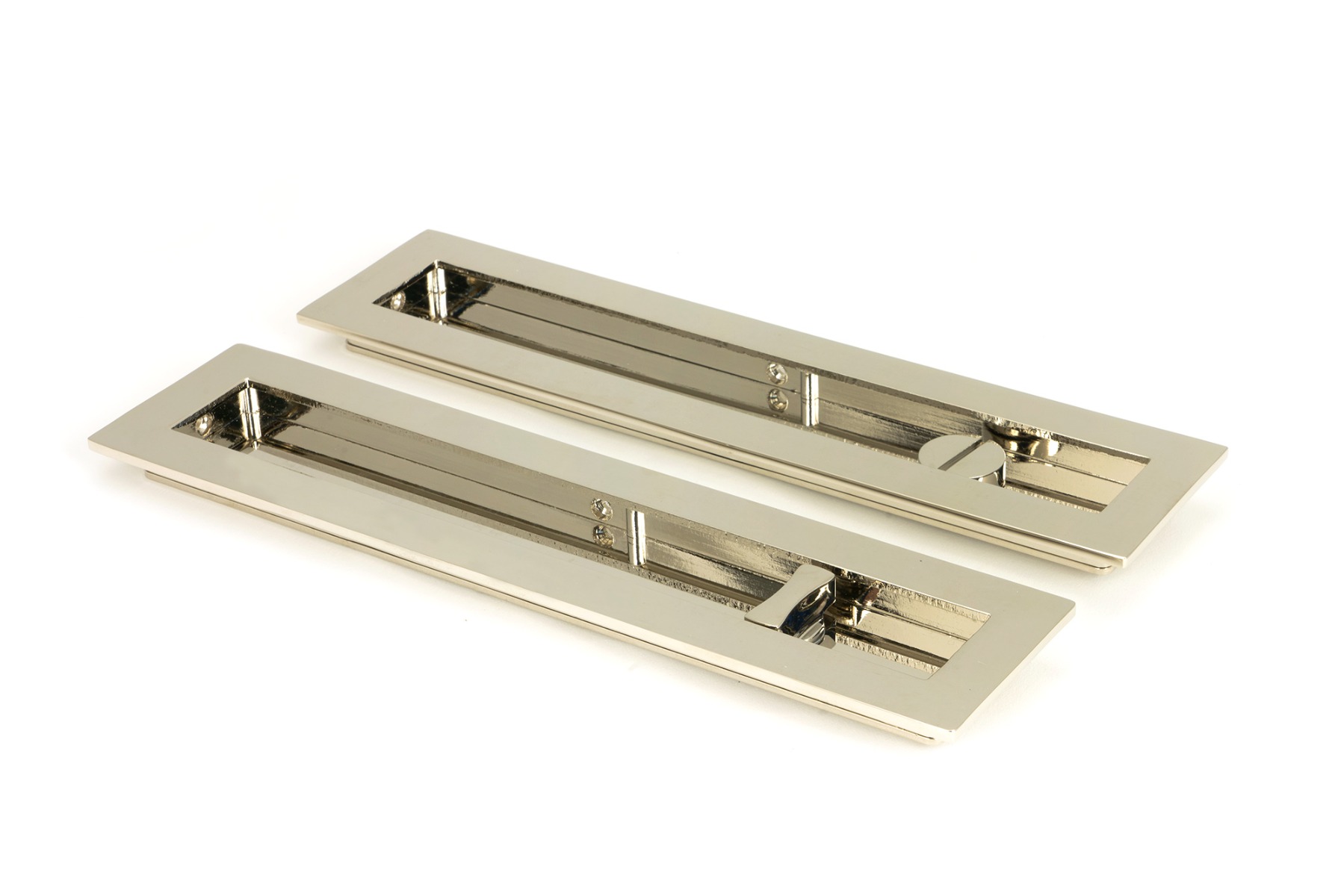 From The Anvil 50159 Polished Nickel 250mm Plain Rectangular Pull - Privacy Set Polished Nickel
