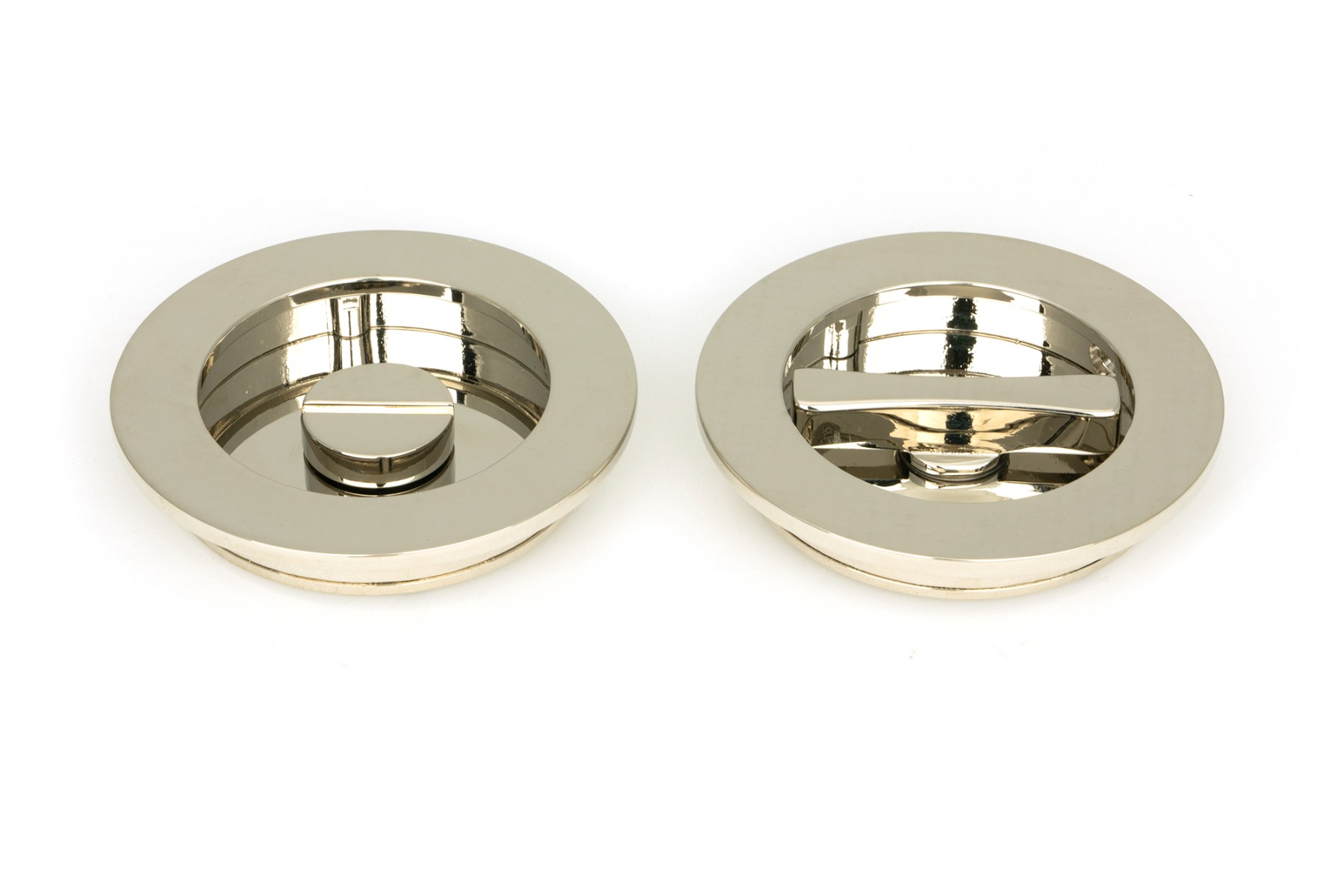 From The Anvil 50167 Polished Nickel 75mm Plain Round Pull - Privacy Set Polished Nickel