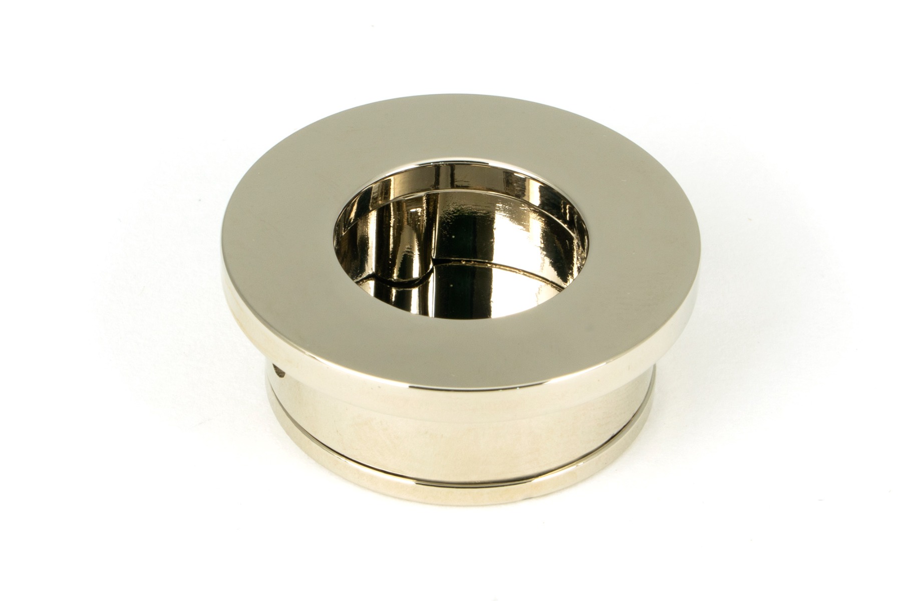 From The Anvil 50169 Polished Nickel 34mm Round Finger Edge Pull Polished Nickel