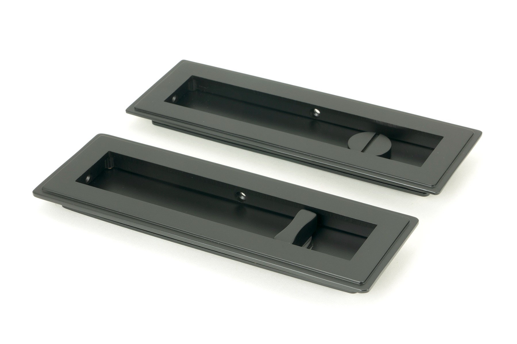 From The Anvil 50210 Matt Black 175mm Art Deco Rectangular Pull - Privacy Set Matt Black