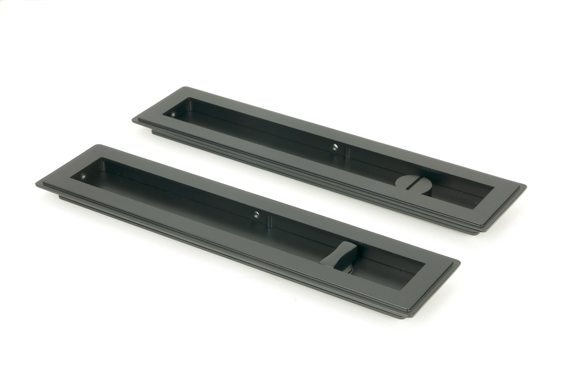 From The Anvil 50211 Matt Black 250mm Art Deco Rectangular Pull - Privacy Set Matt Black