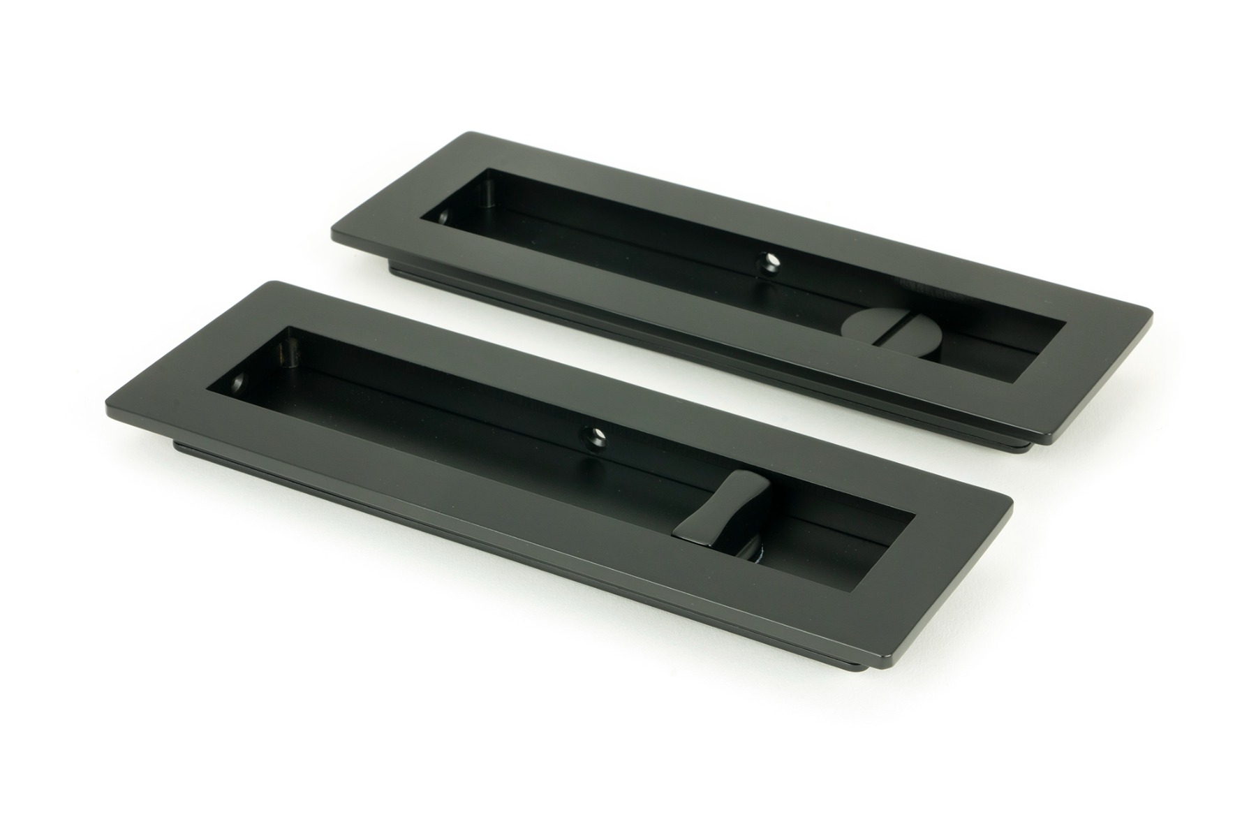 From The Anvil 50212 Matt Black 175mm Plain Rectangular Pull - Privacy Set Matt Black