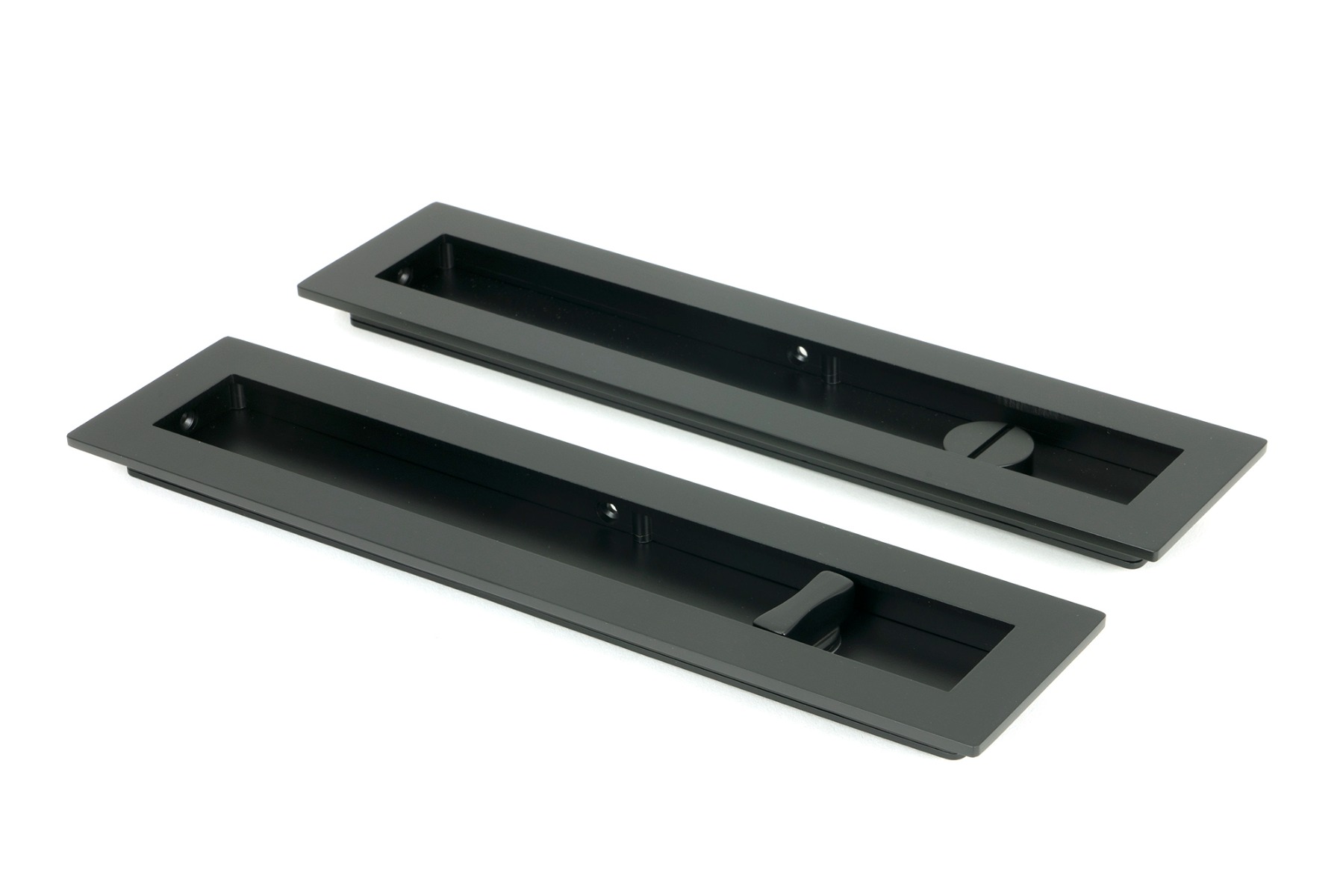 From The Anvil 50213 Matt Black 250mm Plain Rectangular Pull - Privacy Set Matt Black