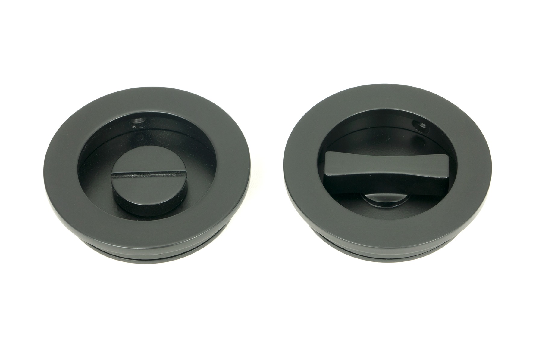 From The Anvil 50220 Matt Black 60mm Plain Round Pull - Privacy Set Matt Black