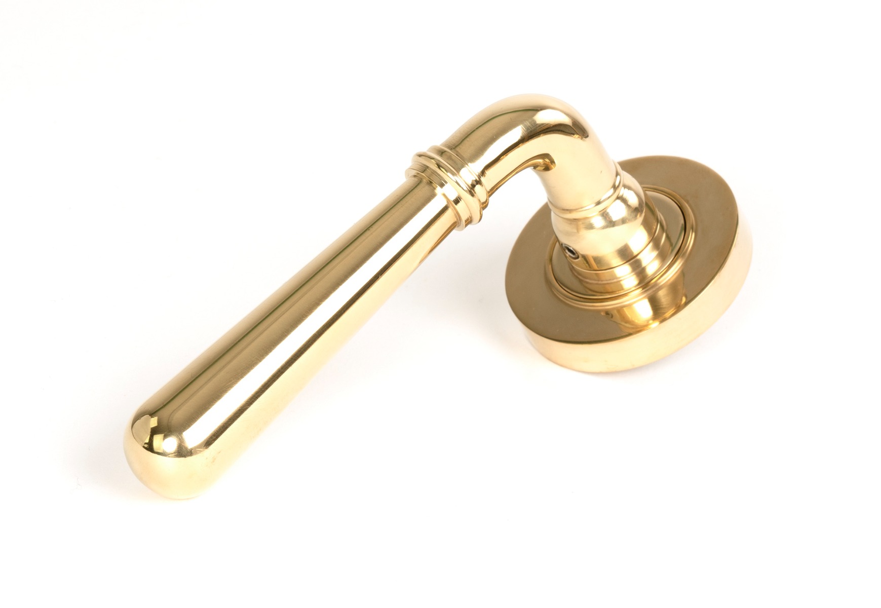 From The Anvil 50619 Polished Brass Newbury Lever on Rose Set (Plain) - Unsprung Polished Brass