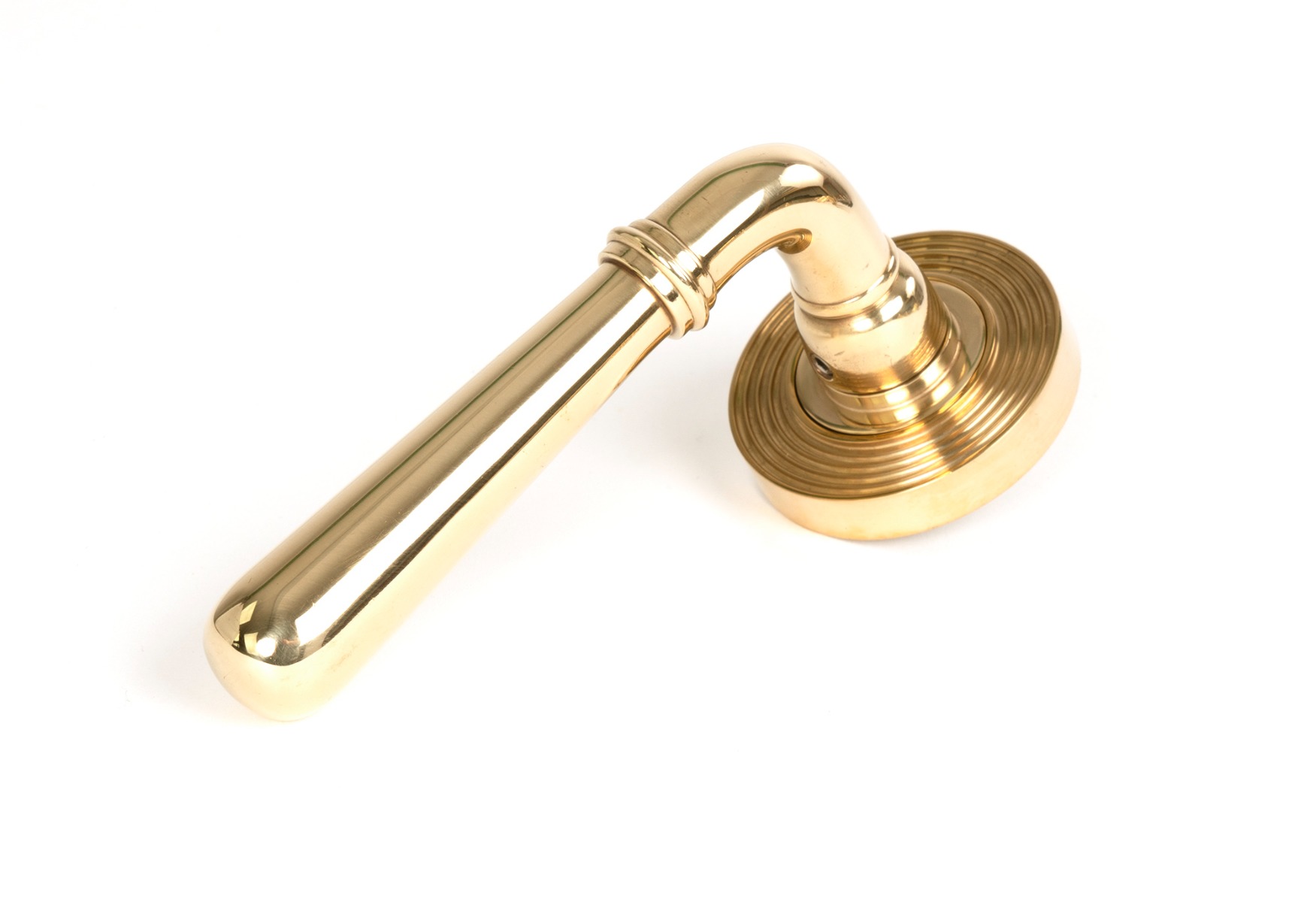 From The Anvil 50623 Polished Brass Newbury Lever on Rose Set (Beehive) - Unsprung Polished Brass
