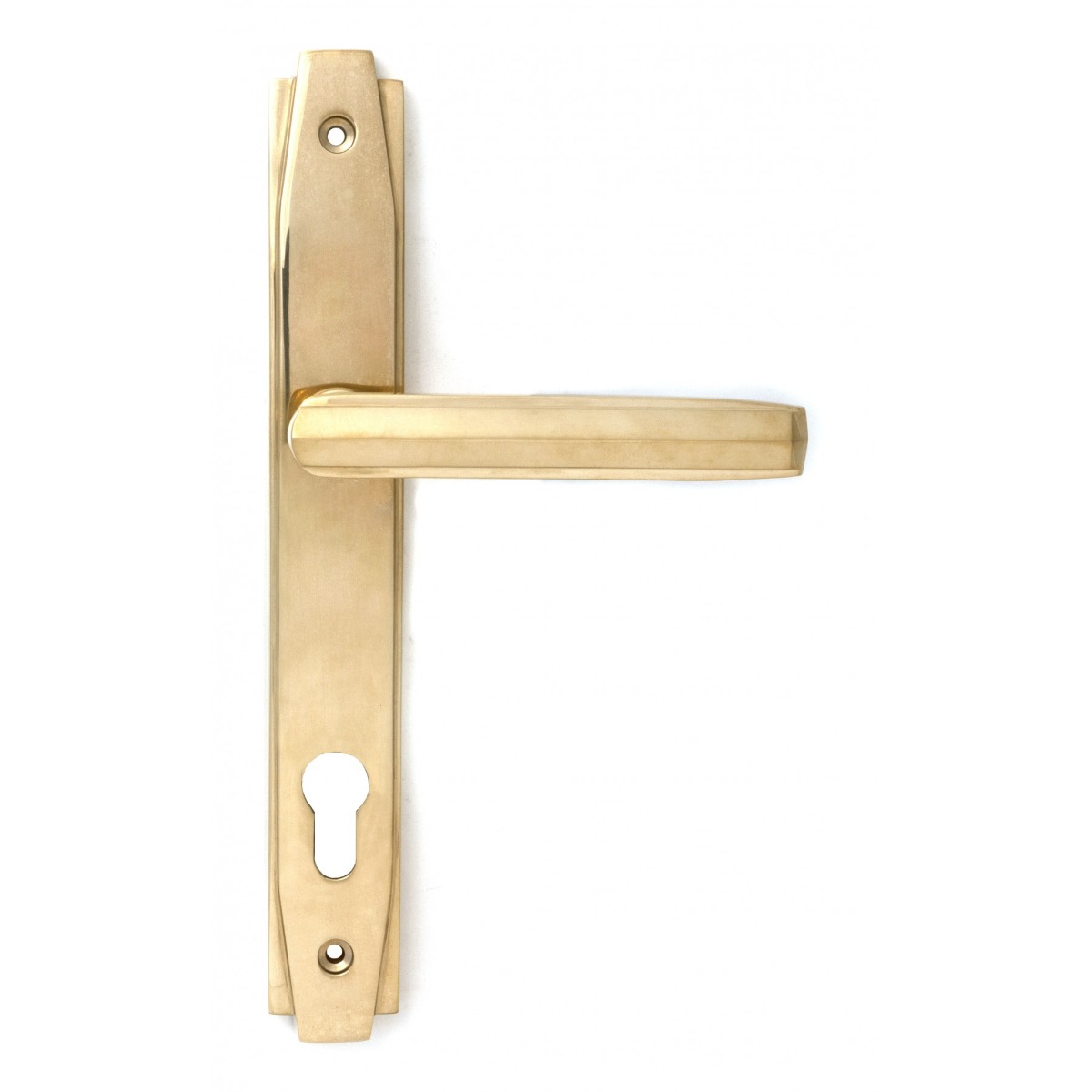From the Anvil Polished Brass Art Deco Slimline Lever Espag. Lock Set 51185
