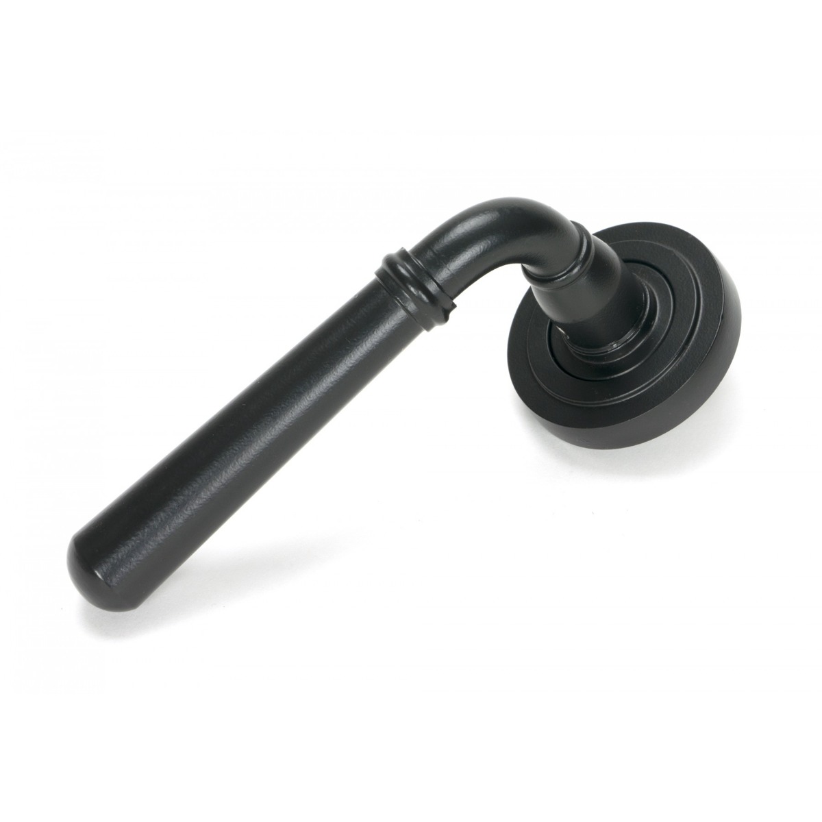 From the Anvil Matt Black Newbury Lever on Rose Set Art Deco - Unsprung 51327