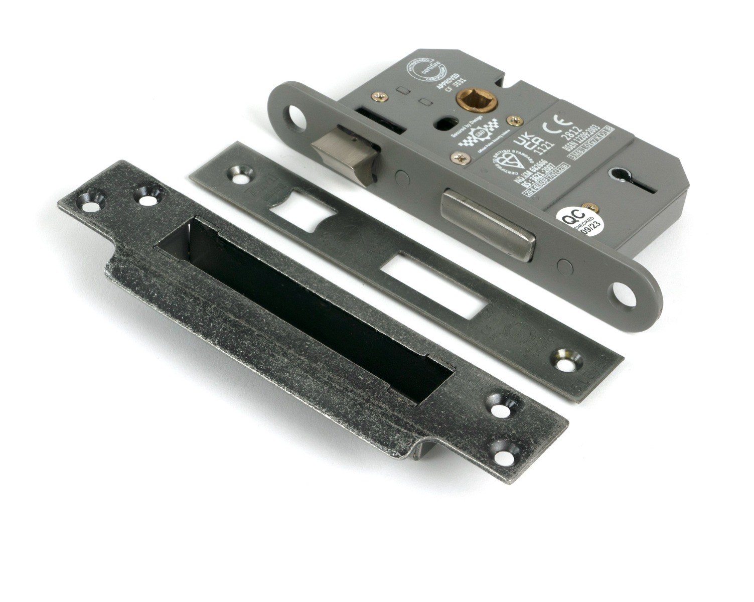 Pewter 65mm 5 Lever Bs Sash Lock From The Anvil