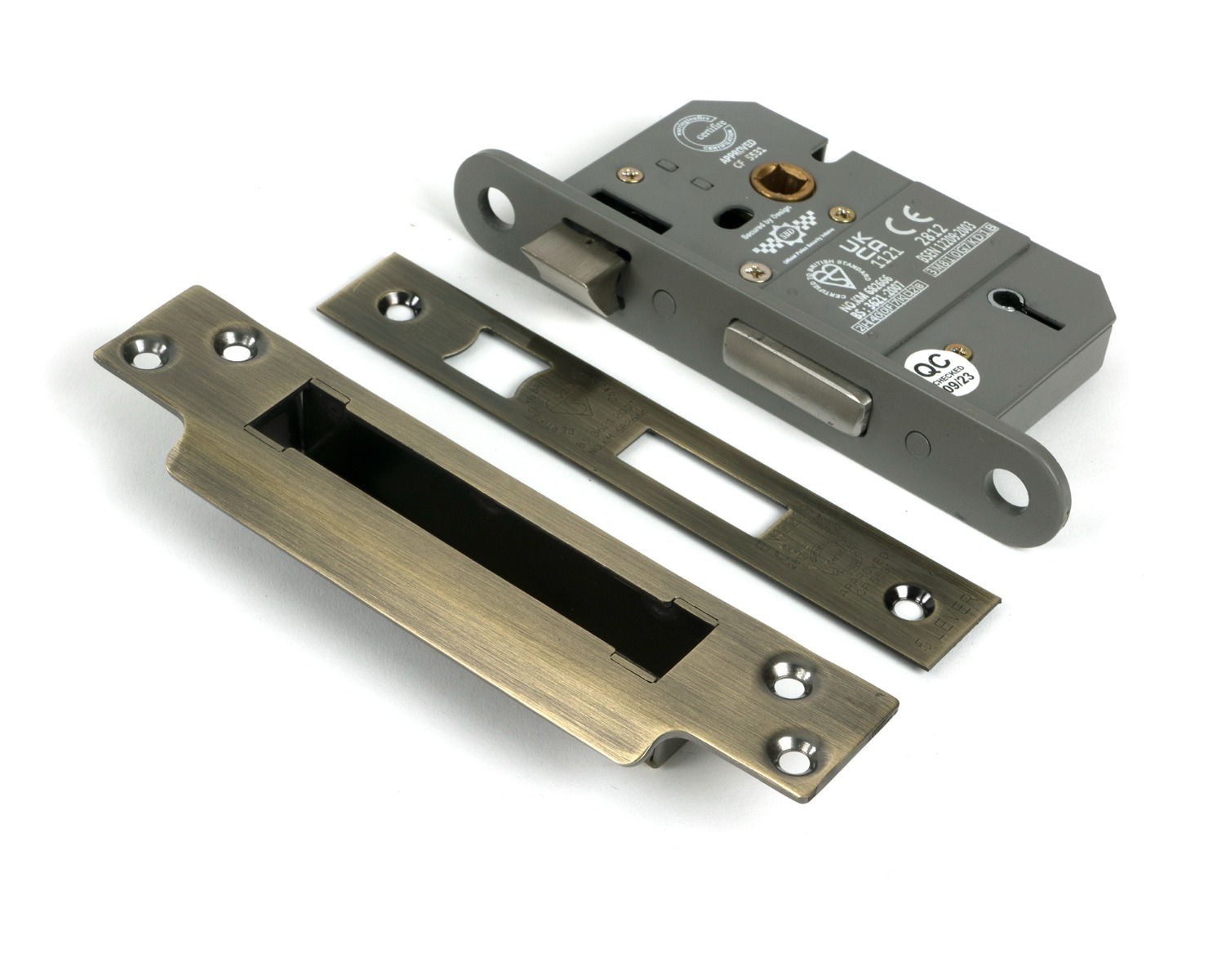 Aged Brass 65mm 5 Lever Bs Sash Lock Ka From The Anvil