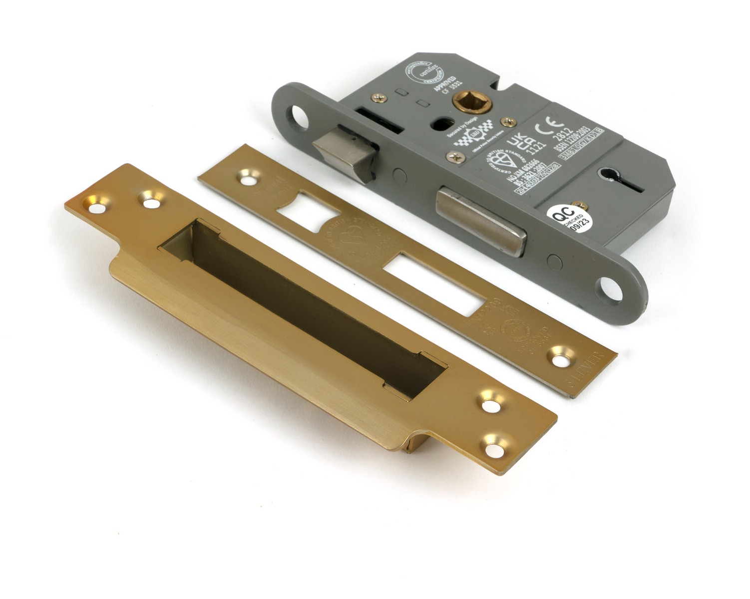 Satin Brass 65mm 5 Lever Bs Sash Lock Ka From The Anvil