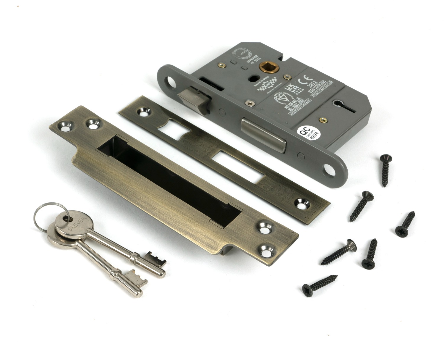 Aged Brass 76mm 5 Lever Bs Sash Lock Ka From The Anvil
