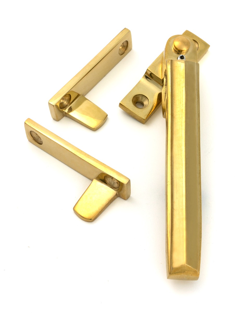Polished Brass Nightvent Locking Art Deco Fastener From The Anvil