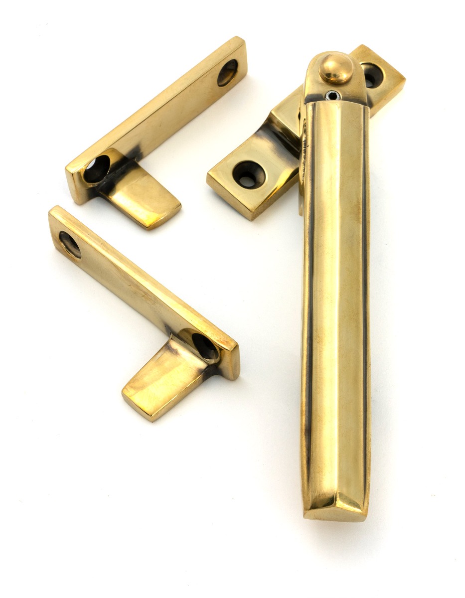 Aged Brass Nightvent Locking Art Deco Fastener From The Anvil